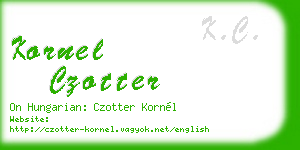 kornel czotter business card